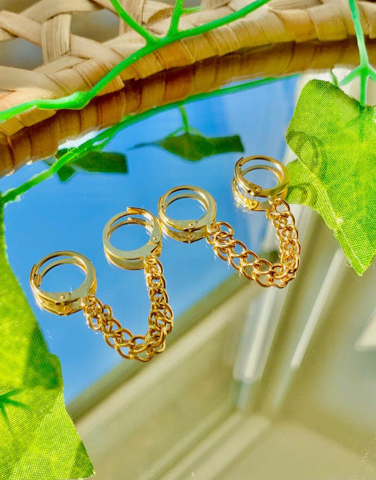 Handmade Gold Handcuff Hoop Earrings