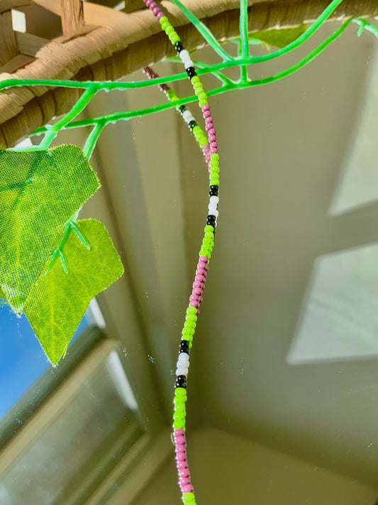 Handmade Kiwi Beaded Necklace