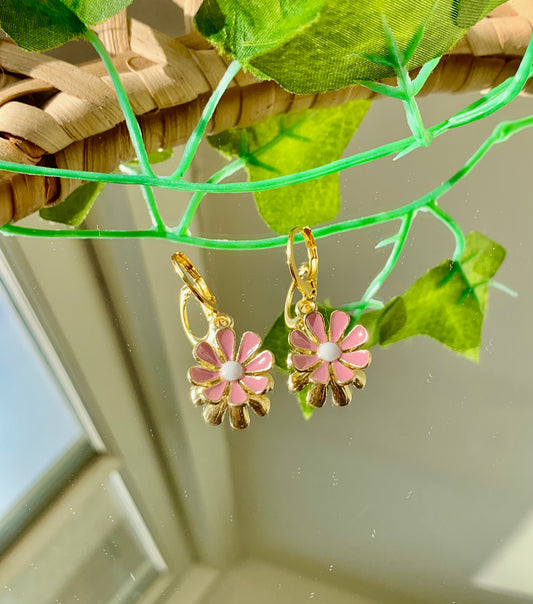 Handmade Daisy Hoop Earrings