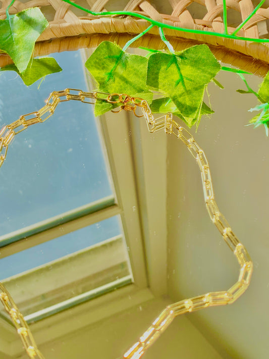 Handmade Gold Paper Clip Chain Necklace