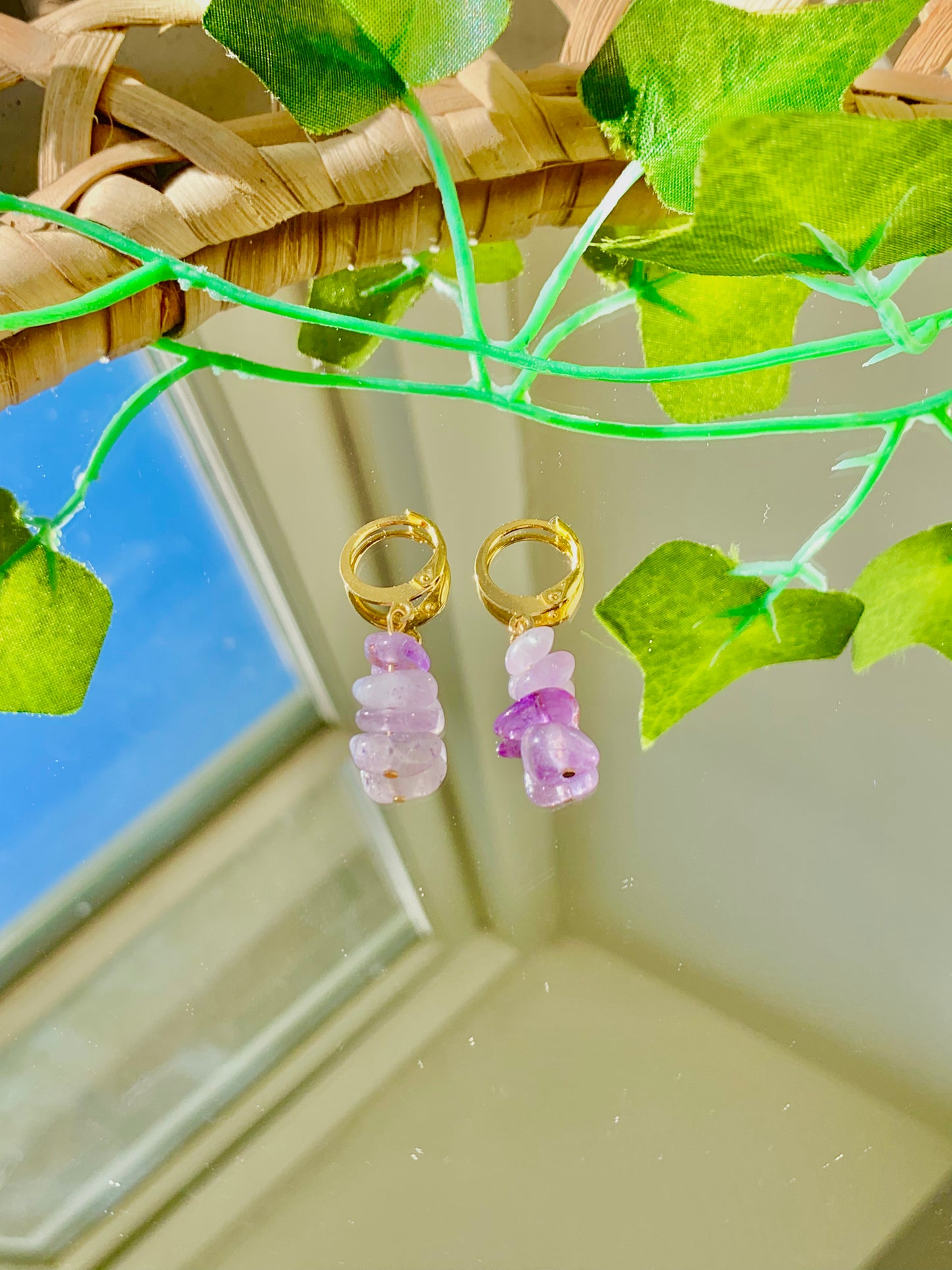 Handmade Crystal Hoop Earrings