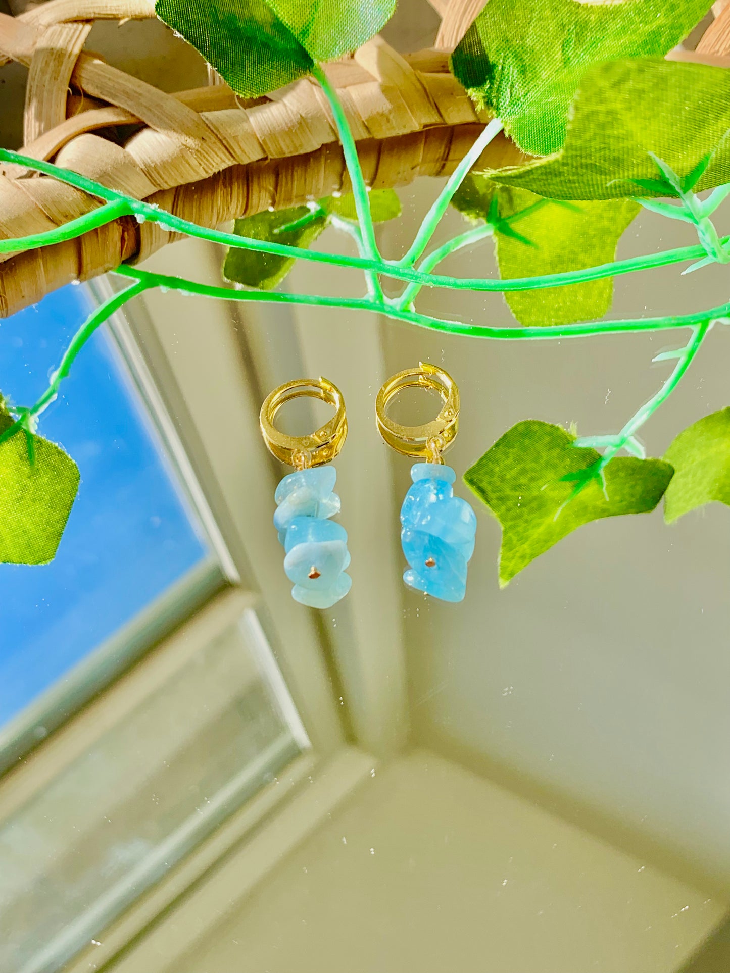 Handmade Crystal Hoop Earrings