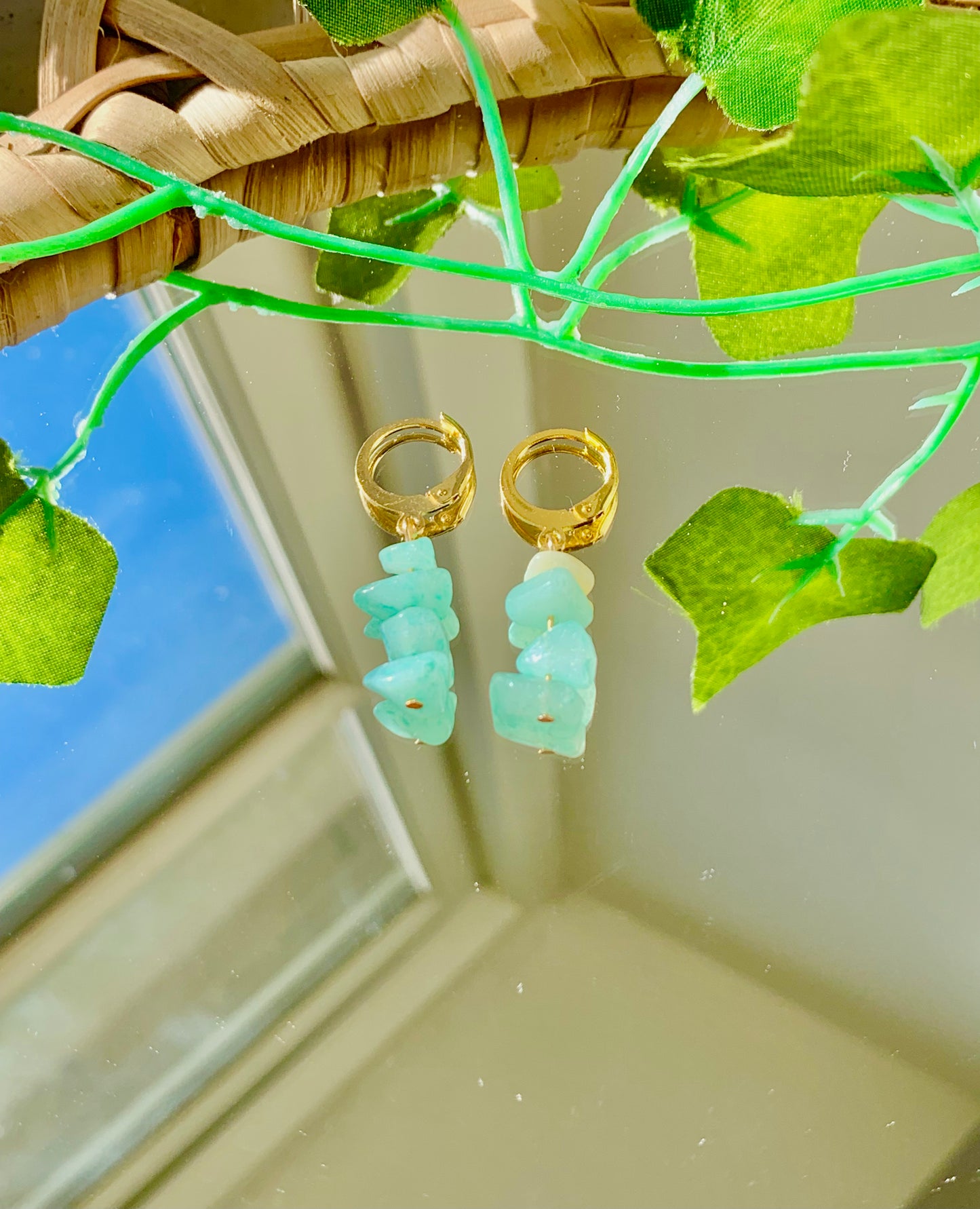 Handmade Crystal Hoop Earrings