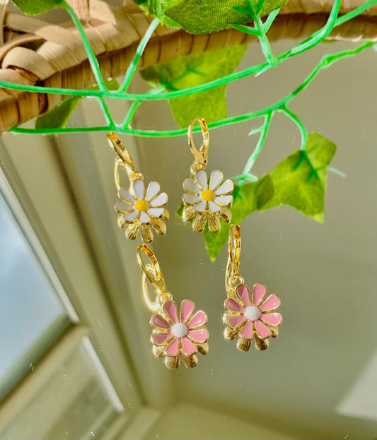 Handmade Daisy Hoop Earrings