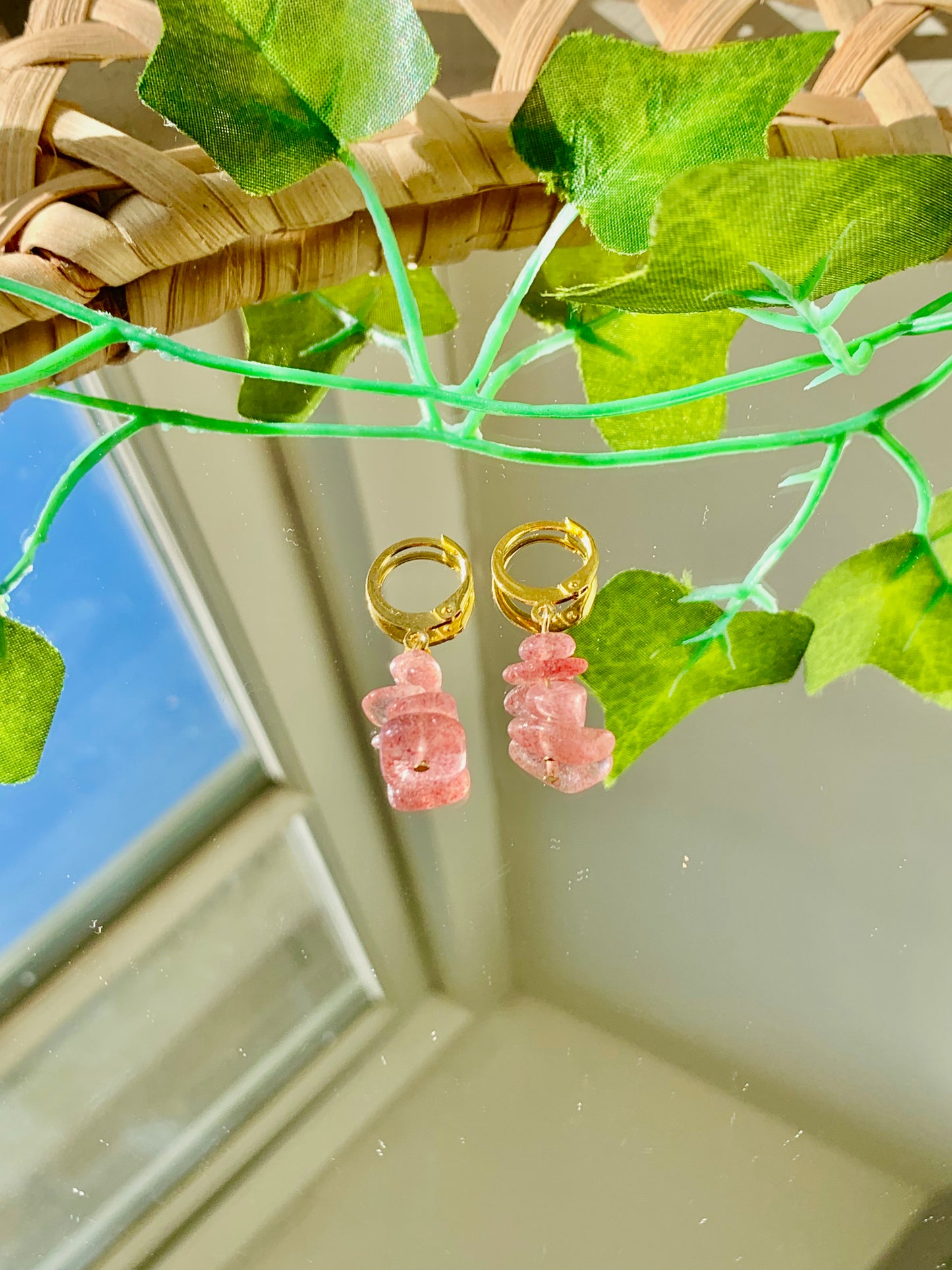 Handmade Crystal Hoop Earrings