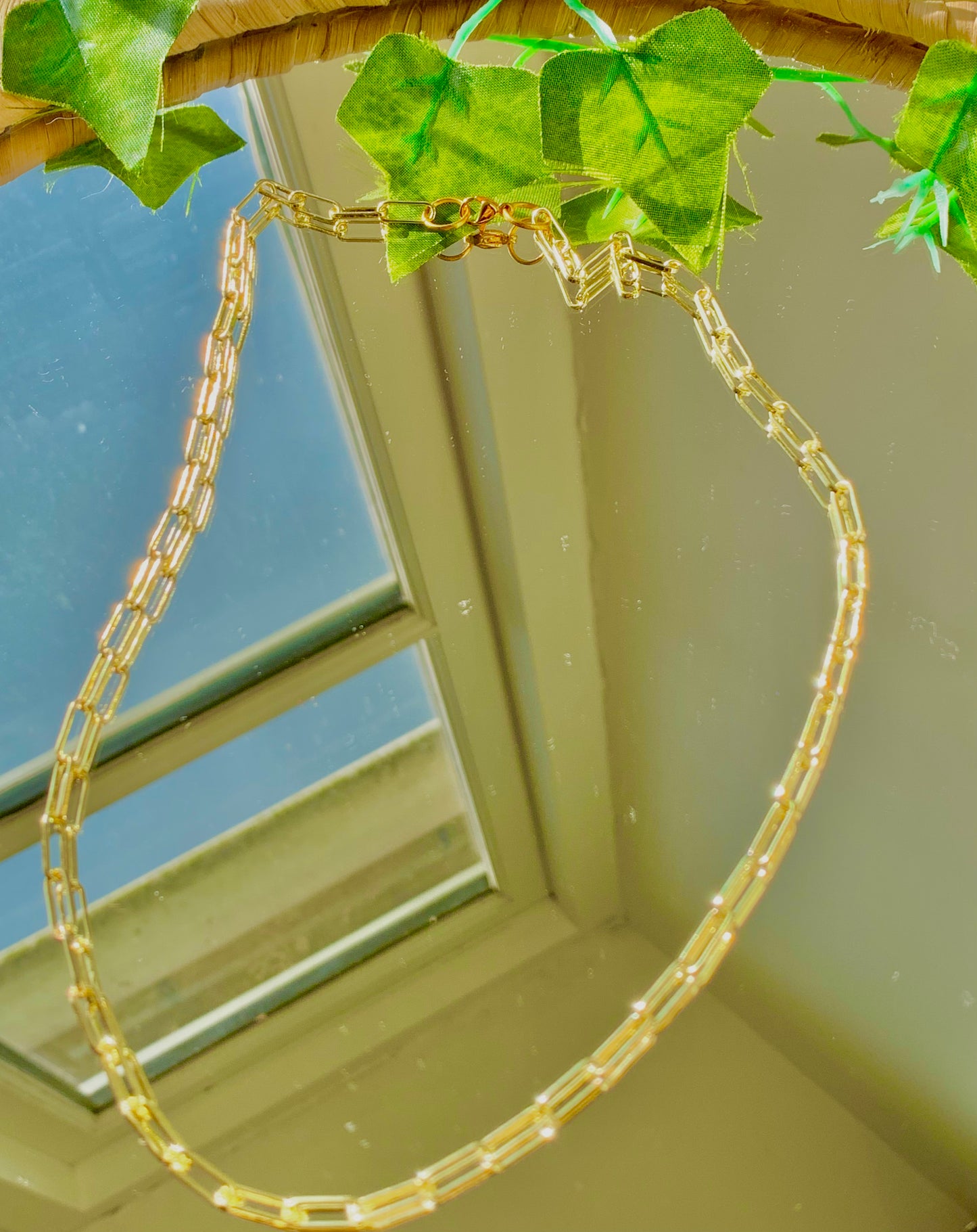 Handmade Gold Paper Clip Chain Necklace