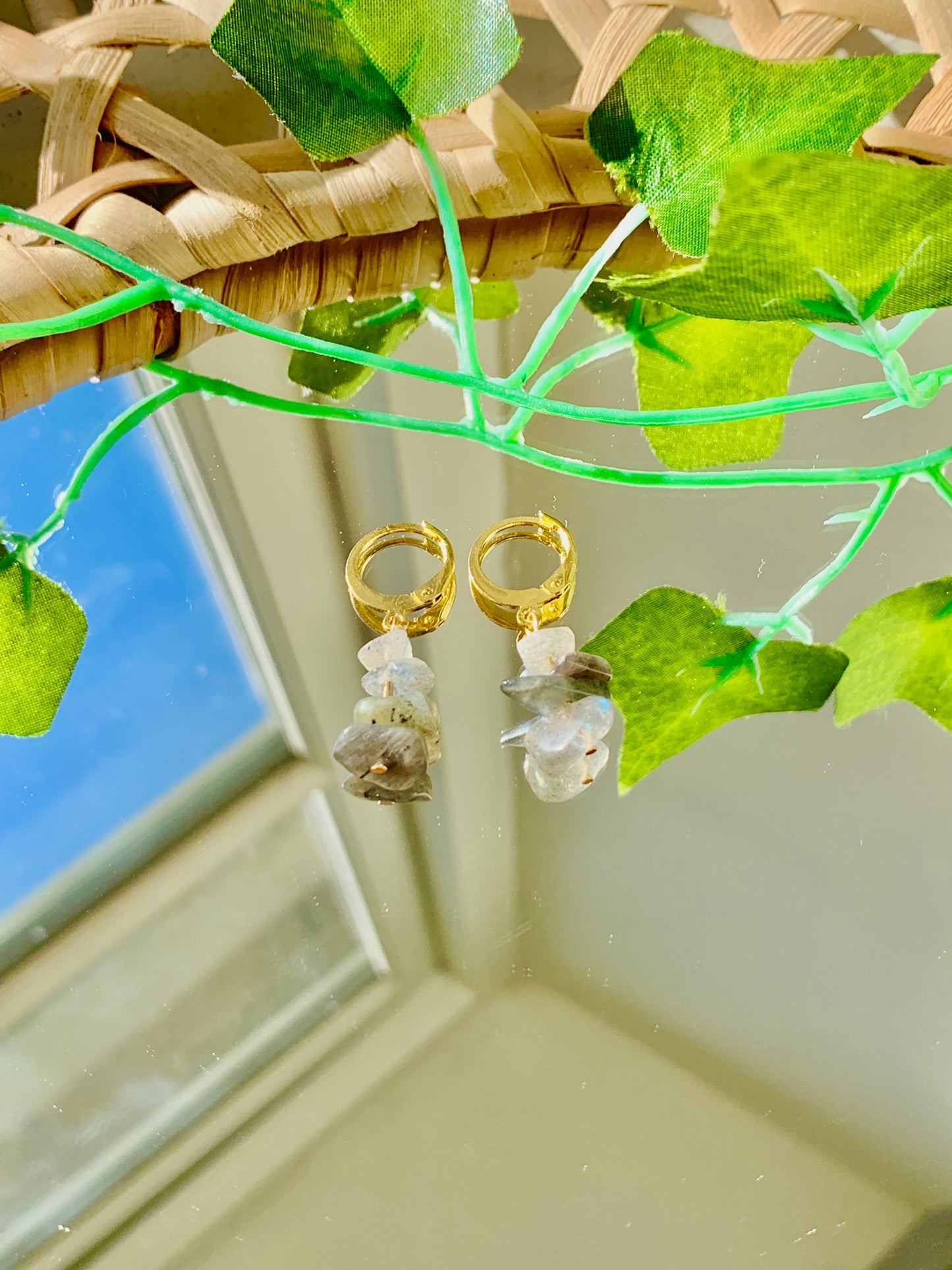 Handmade Crystal Hoop Earrings