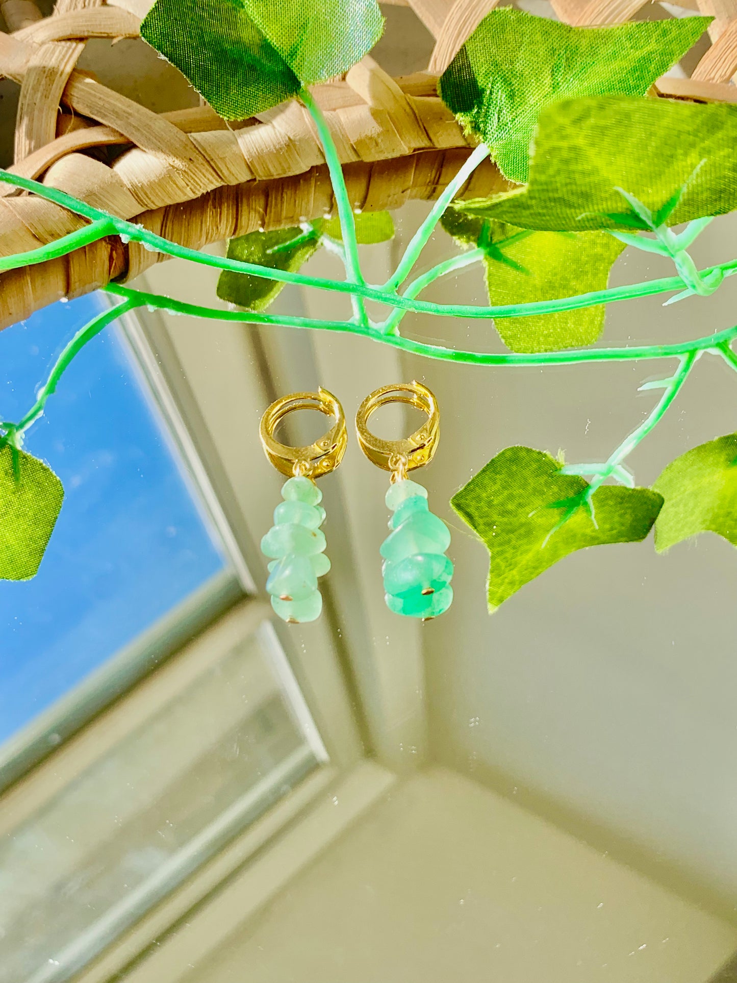 Handmade Crystal Hoop Earrings